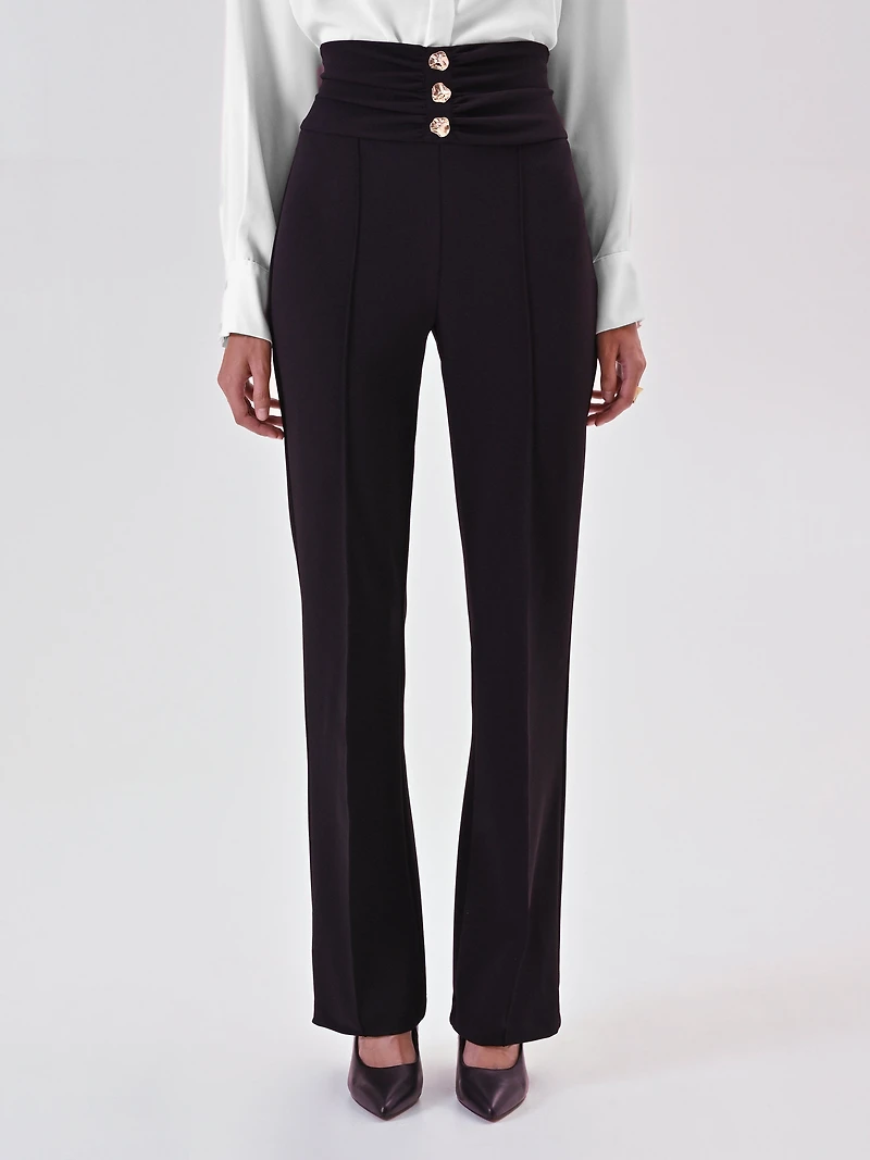 Trousers with Decorative Buttons