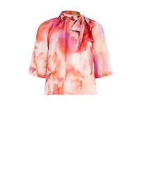 Neck Blouse with Bow Detail