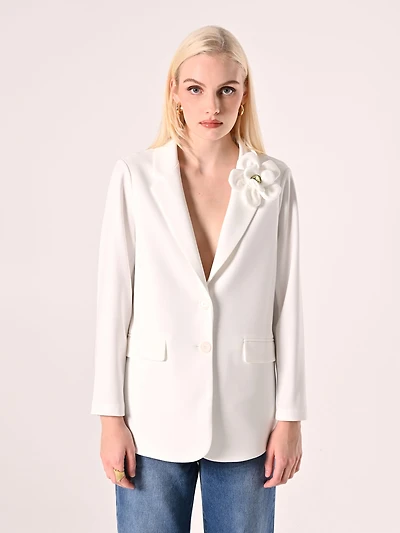 Blazer with Removable Brooch