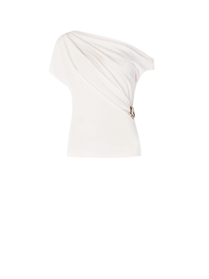 Knitted Fitted Top with Buckle Detail