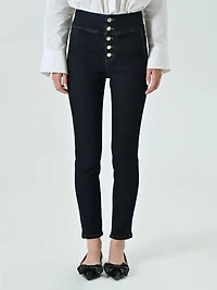 Jean slim extensible délavé foncé