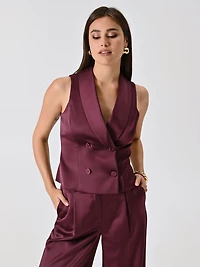 Burgundy Satin Waistcoat