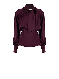 Blouse with Bow and Thin Belt