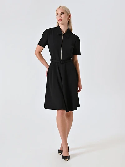 Dress with Zip and Collar