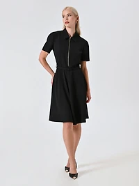 Dress with Zip and Collar