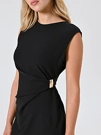 Midi Sheath Dress with Jewel Detail Woman