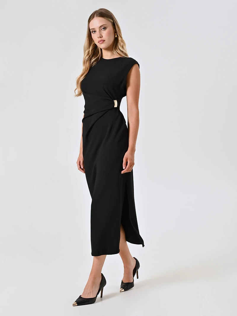 Midi Sheath Dress with Jewel Detail Woman