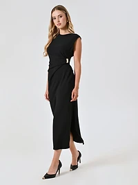 Midi Sheath Dress with Jewel Detail Woman