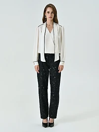 Blouse with Black Piping