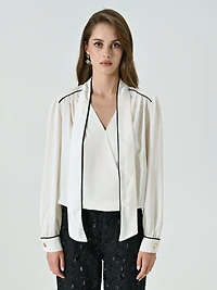 Blouse with Black Piping