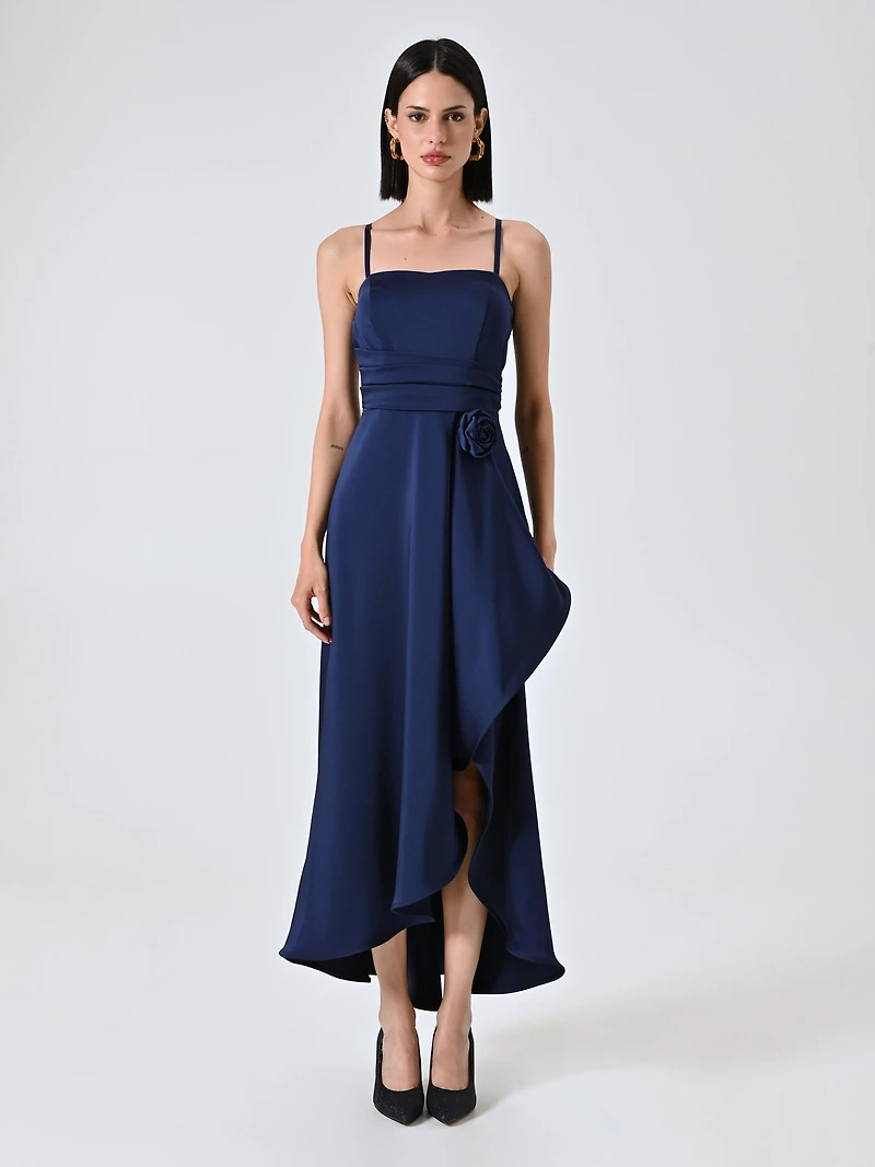 High-Low Dress Satin Woman