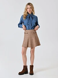 Sequined Tweed Skirt