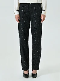 Denim Trousers Embellished with Sequins