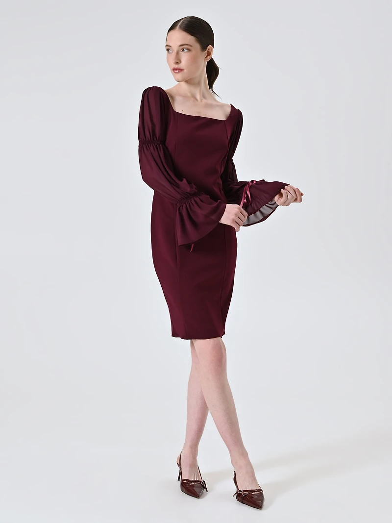 Dress with Puff Sleeves