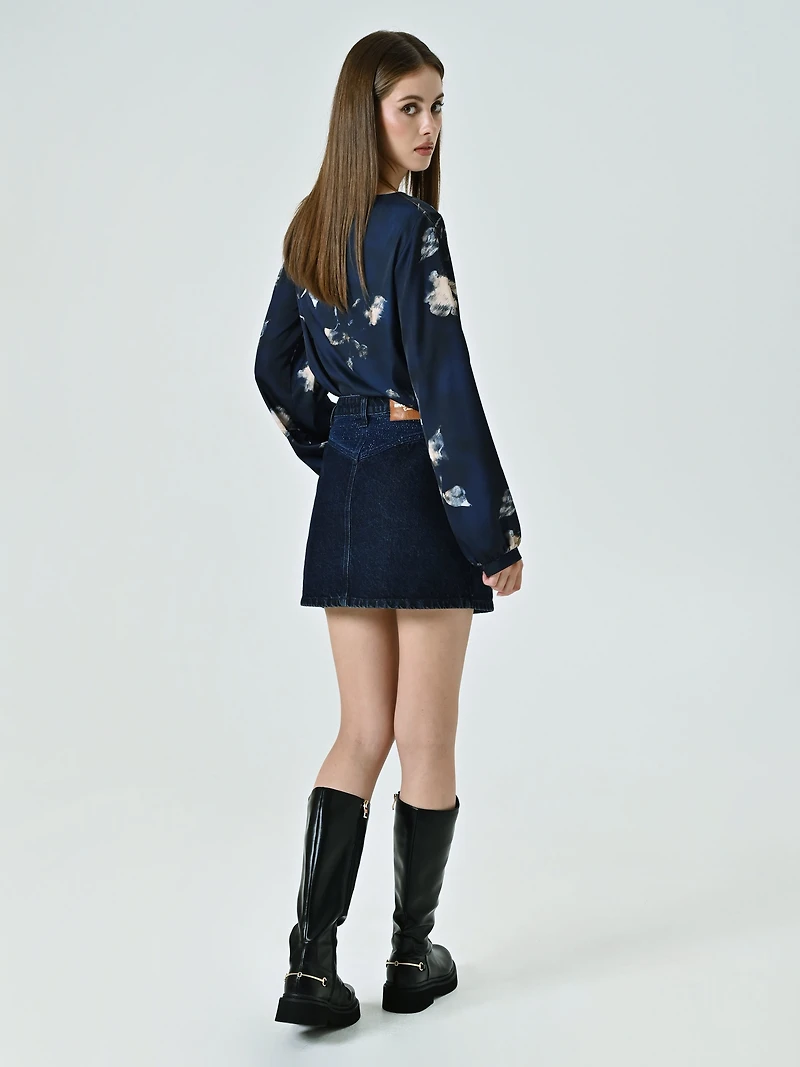 Minijupe en jean lurex