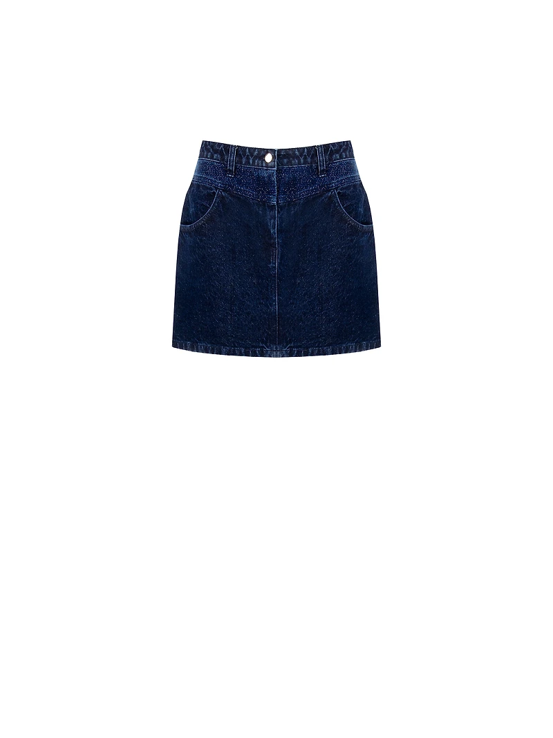 Minijupe en jean lurex