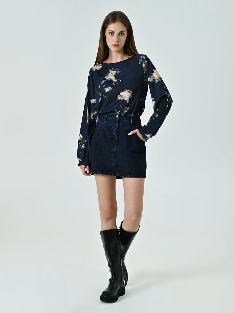 Minijupe en jean lurex