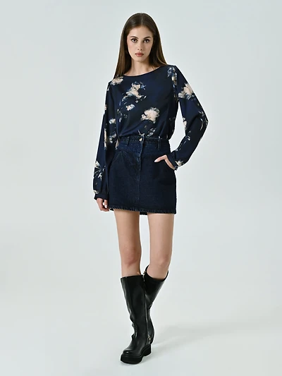 Minijupe en jean lurex