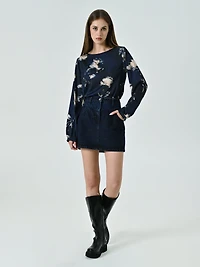 Minijupe en jean lurex