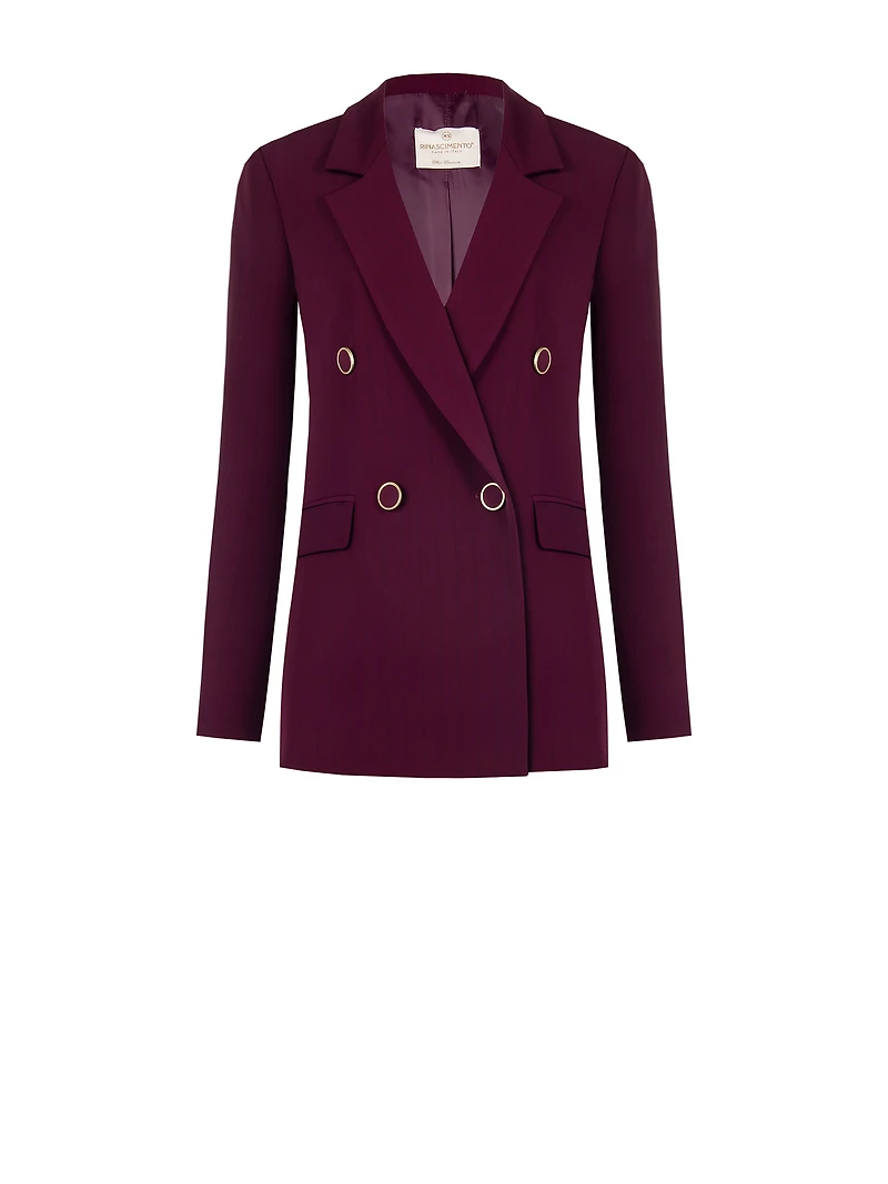Burgundy Blazer with Black Stripe