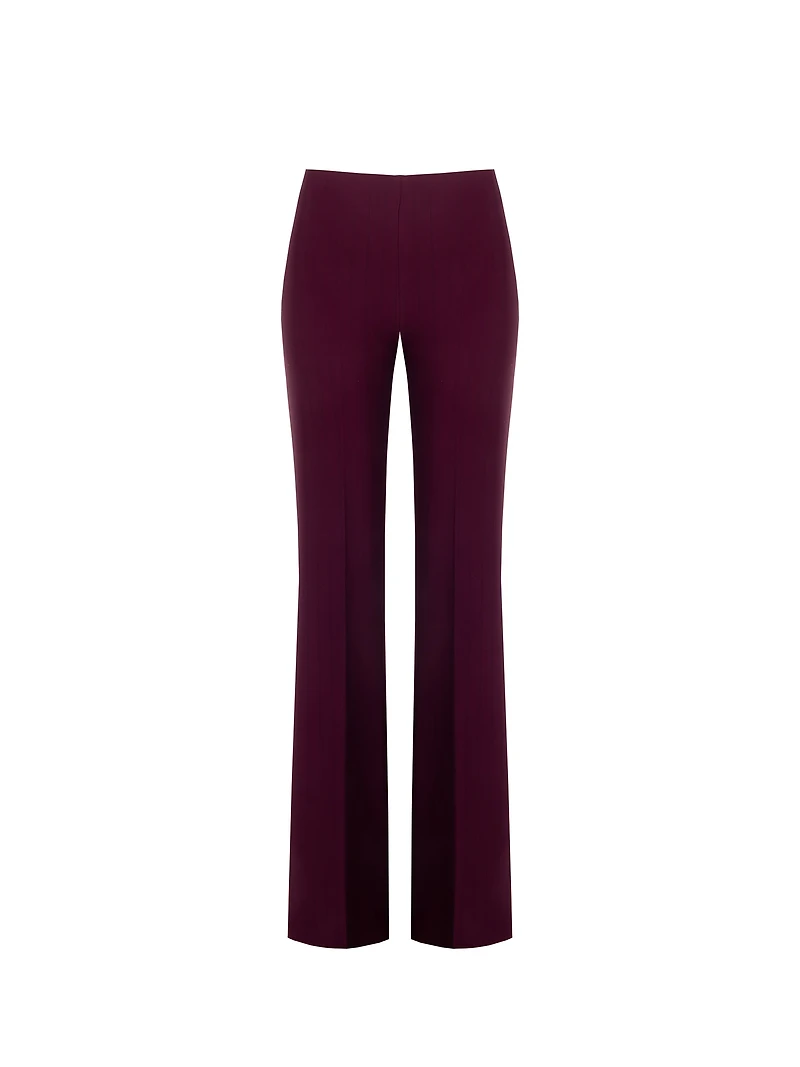 Burgundy Trousers with Black Stripe