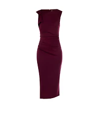 Robe fourreau mi-longue avec nœud en point de Milan