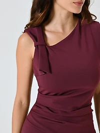 Midi Sheath Dress with Bow Milano Stitch