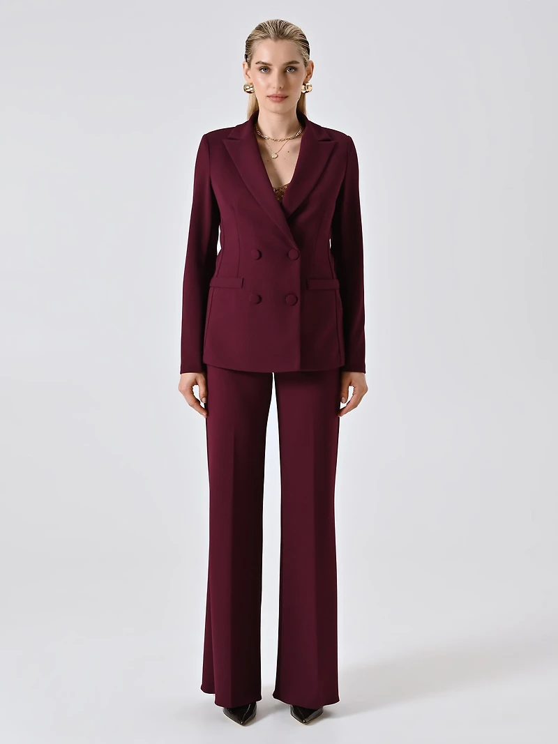 Double-Breasted Jacket Scuba Crepe