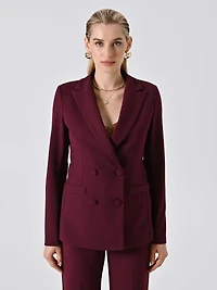 Double-Breasted Jacket Scuba Crepe