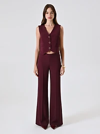 Gilet bordeaux à rayures noires