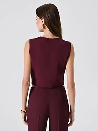 Burgundy Waistcoat with Black Stripe