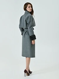 Three-in-One Coat with Fur-effect Cuffs