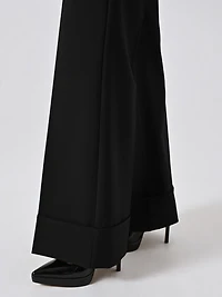 Pantalon large à revers maxi en tissu technique