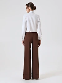 Pantalon large à revers maxi en tissu technique