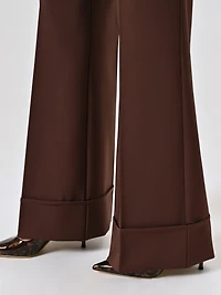 Pantalon large à revers maxi en tissu technique