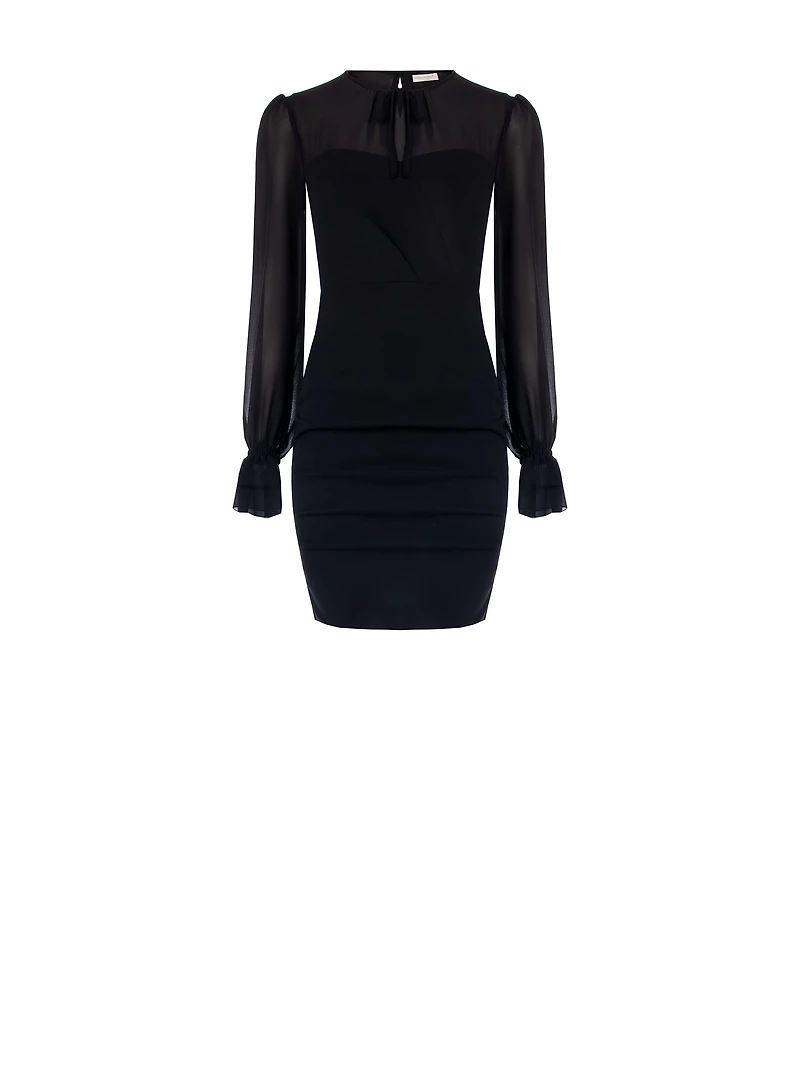 Robe fourreau bustier à fronces
