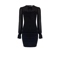 Robe fourreau bustier à fronces