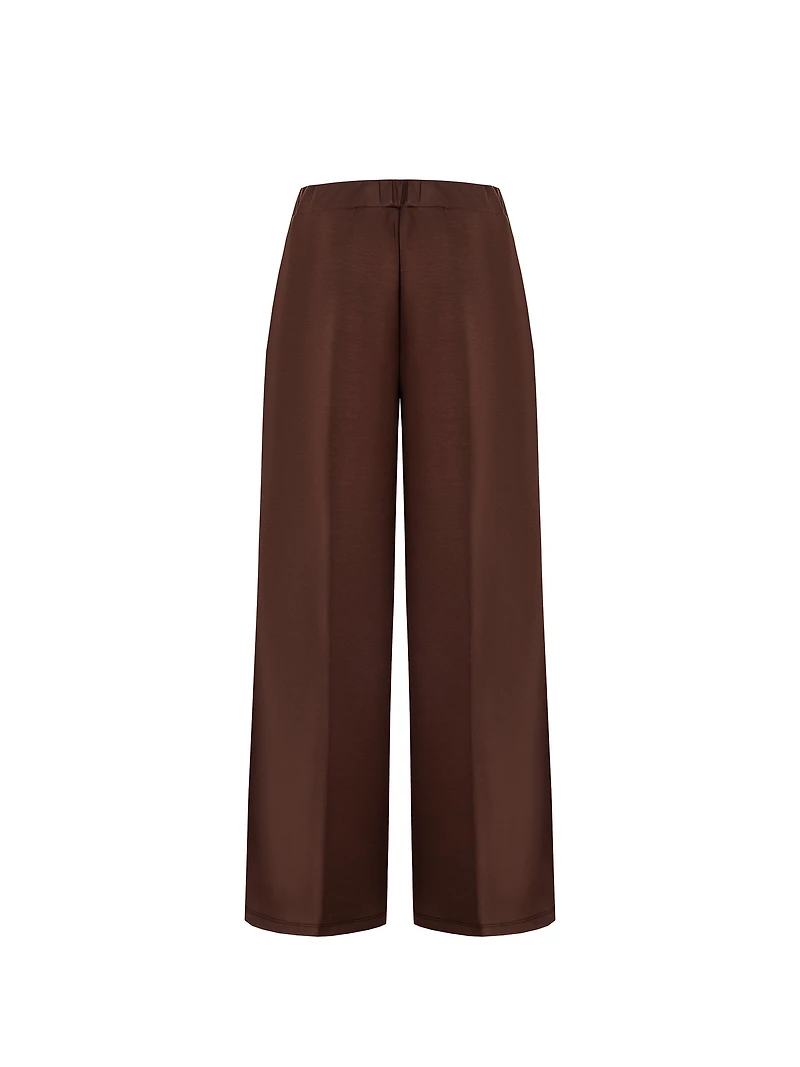 Wide-Leg Brown Trousers