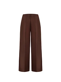 Wide-Leg Brown Trousers