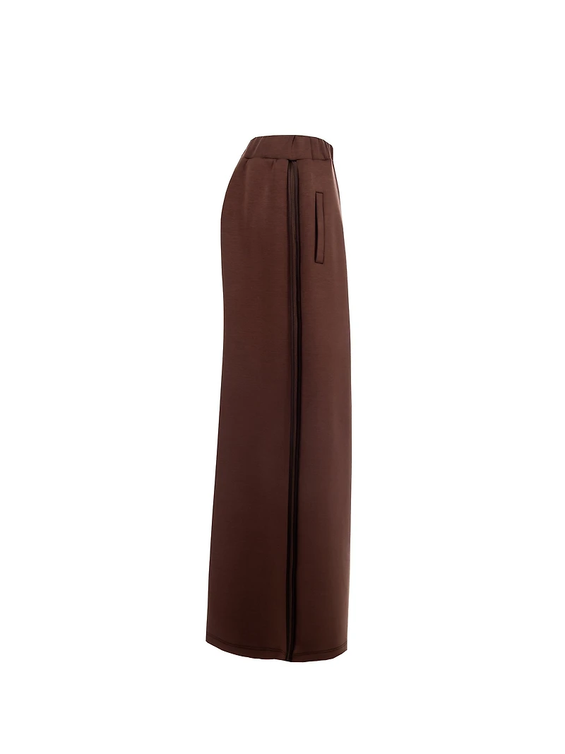Wide-Leg Brown Trousers