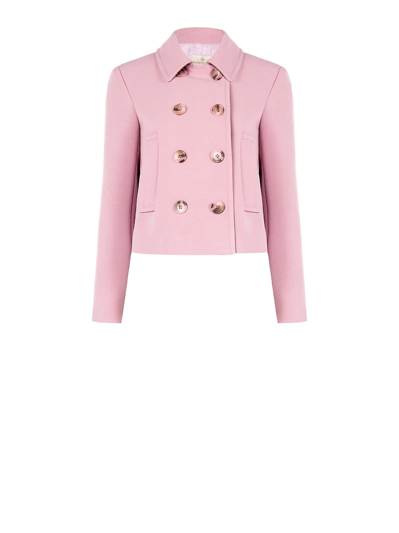 Classic Double-Breasted Cropped Jacket
