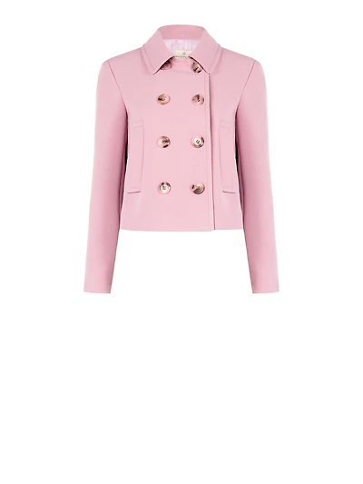 Classic Double-Breasted Cropped Jacket