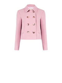 Classic Double-Breasted Cropped Jacket