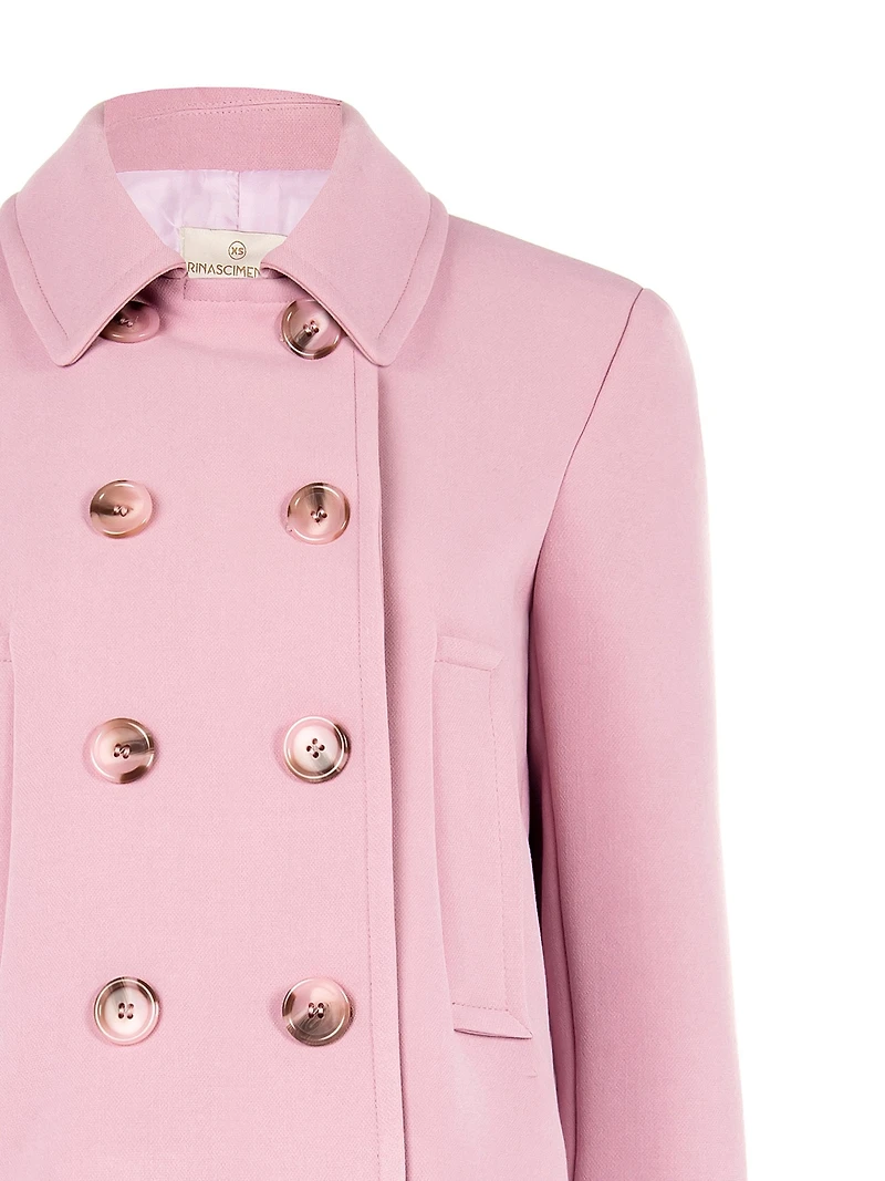 Classic Double-Breasted Cropped Jacket