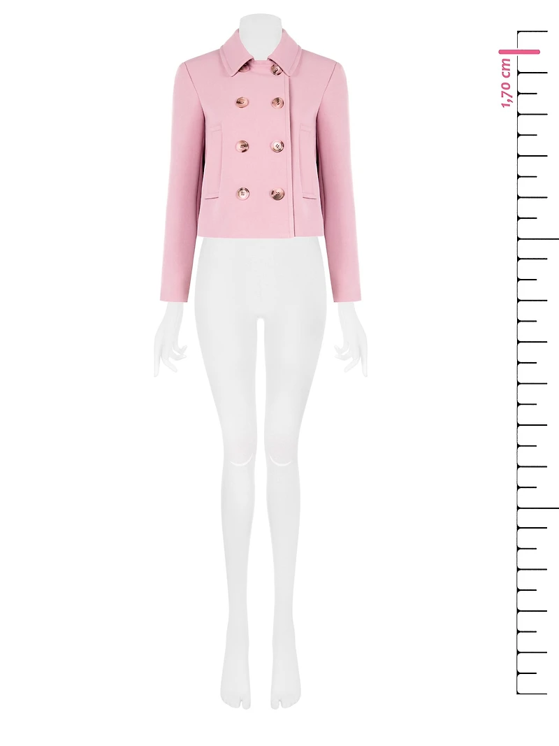 Classic Double-Breasted Cropped Jacket