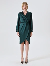 Satin Wrap Dress