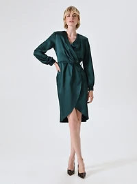 Satin Wrap Dress