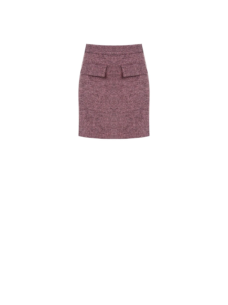 Pink Herringbone Skirt