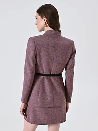 Pink Herringbone Coat