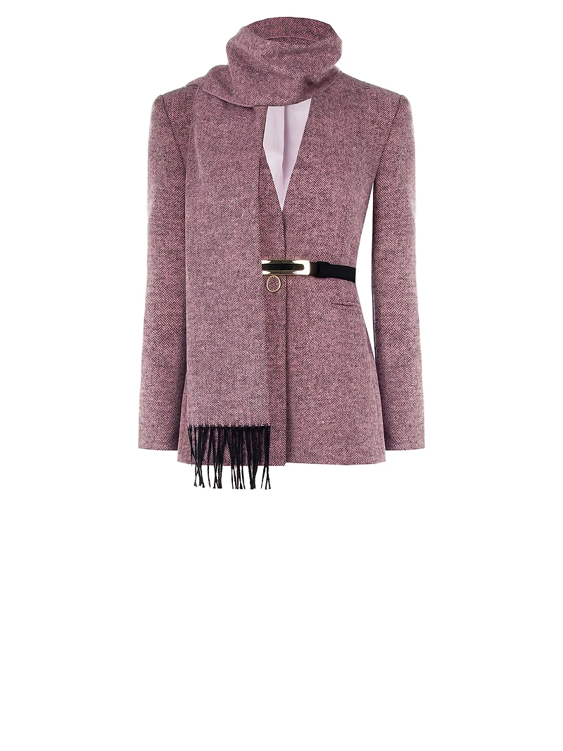 Pink Herringbone Coat